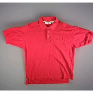 Top Threads Sportswear Polo Shirt Mens L Red Pawleys Island SC Golf Resort